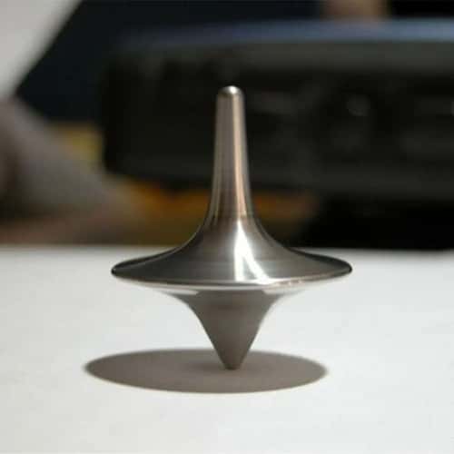 Silver Precision Metal Spinning Top Movie Totem Style Desk Toy