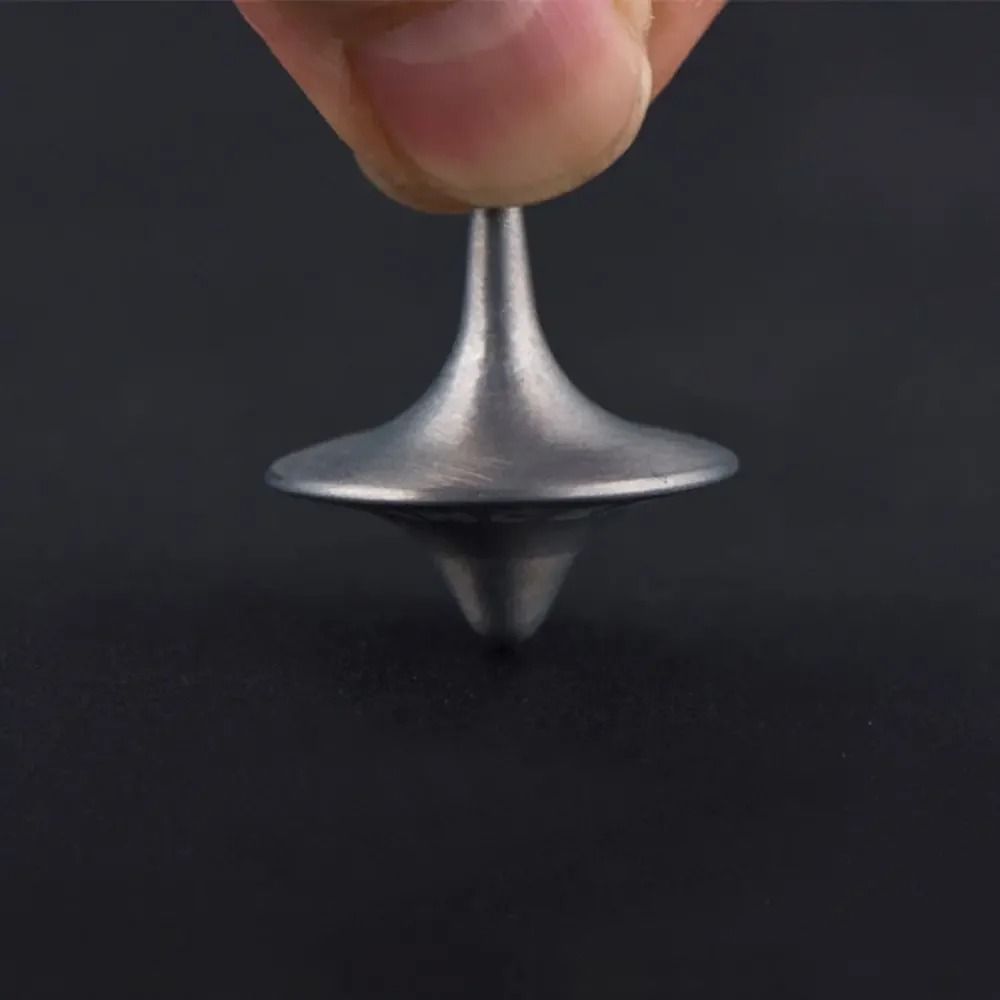 Silver Precision Metal Spinning Top Movie Totem Style Desk Toy 6