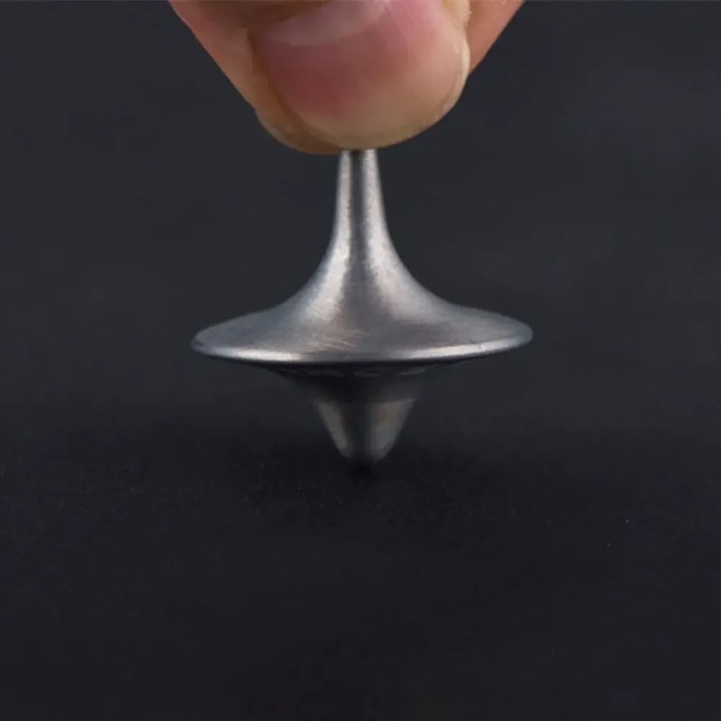 Silver Precision Metal Spinning Top Movie Totem Style Desk Toy 6