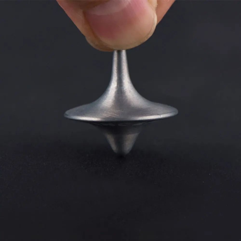 Silver Precision Metal Spinning Top Movie Totem Style Desk Toy 9
