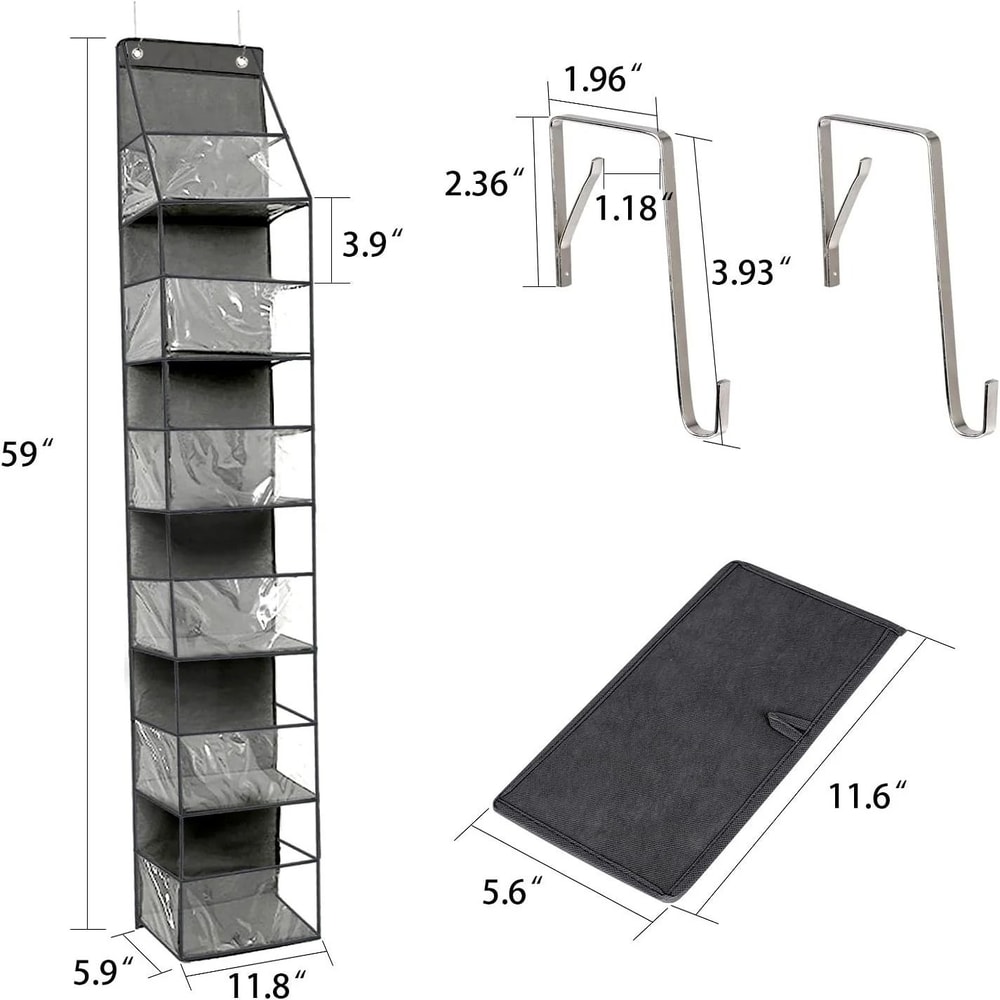 SpaceSaver 6 Shelf Over The Door Pantry Organizer With Clear Pockets 8