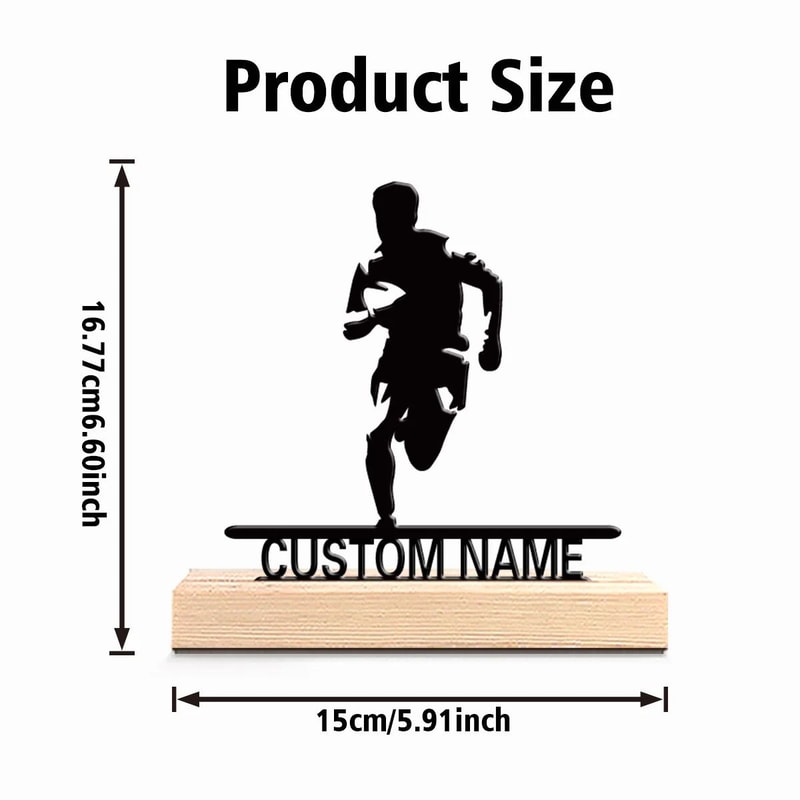 VictoryStride Personalized Running Statue With Wooden Base 1