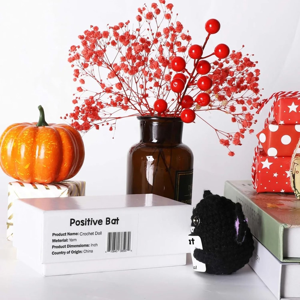 CheerfulWings Handmade Positive Bat Doll Halloween Room Decor 4