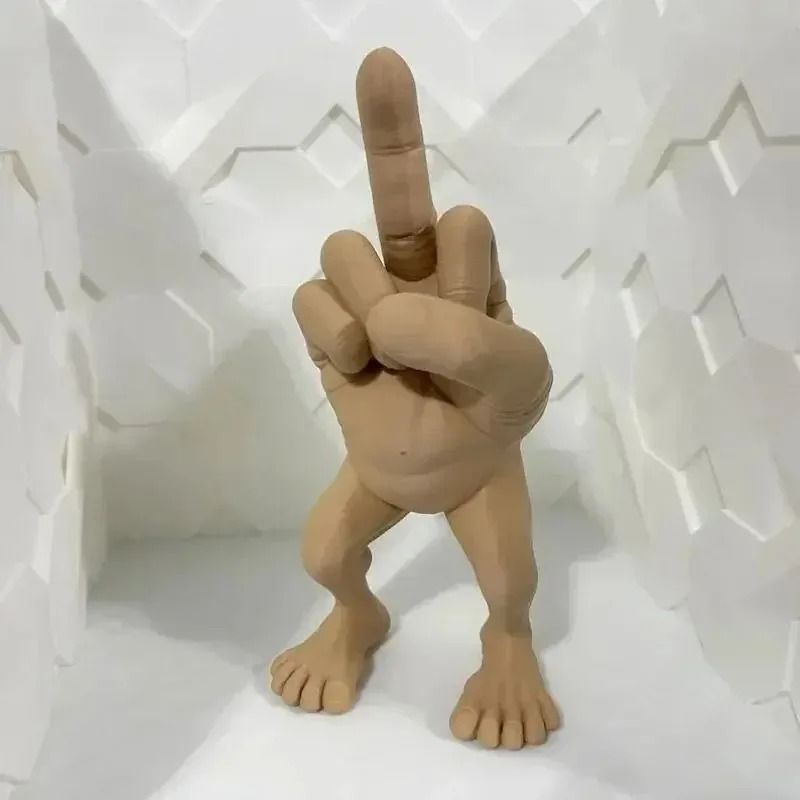 CheekyStride 3D Printed Middle Finger Statue With Legs Desk Ornament 3