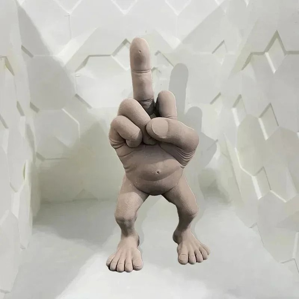 CheekyStride 3D Printed Middle Finger Statue With Legs Desk Ornament 1
