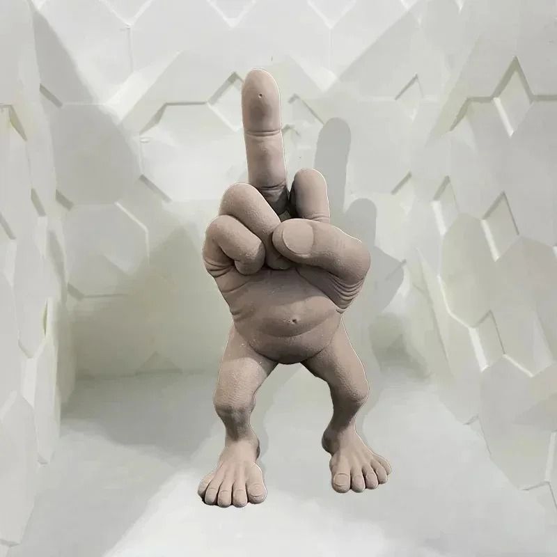 CheekyStride 3D Printed Middle Finger Statue With Legs Desk Ornament 1