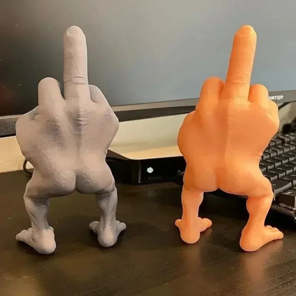 CheekyStride 3D Printed Middle Finger Statue With Legs Desk Ornament 0