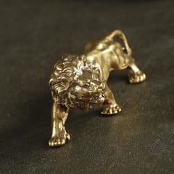 regalpride antique bronze lion king statue mini brass sculpture