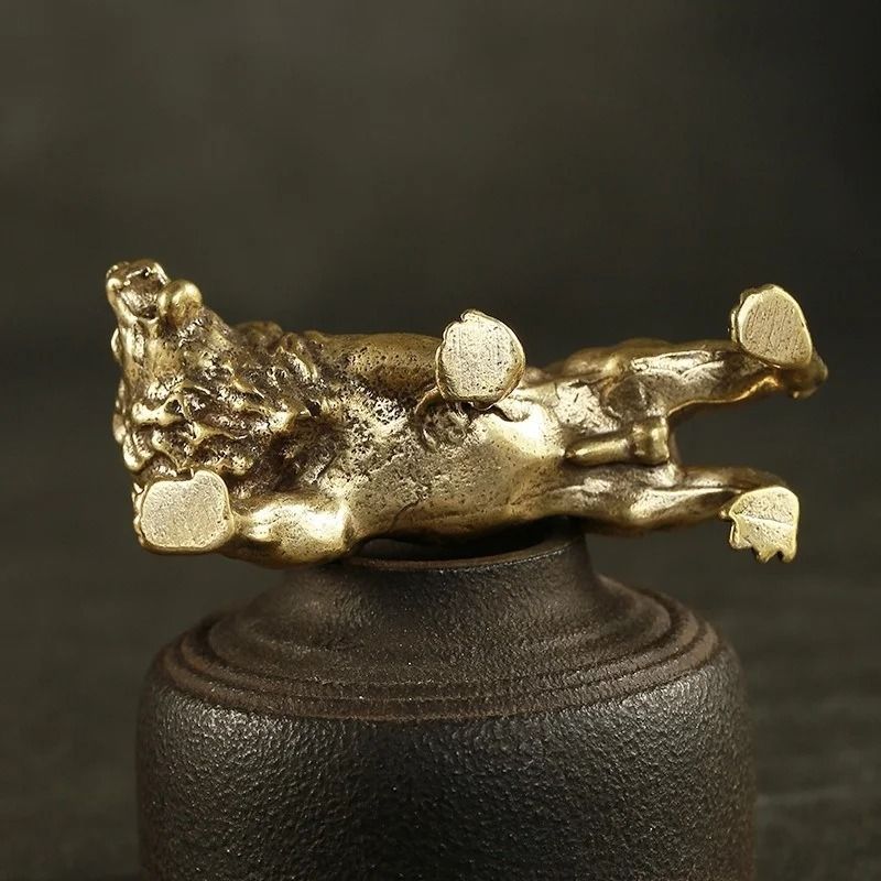 RegalPride Antique Bronze Lion King Statue Mini Brass Sculpture 5