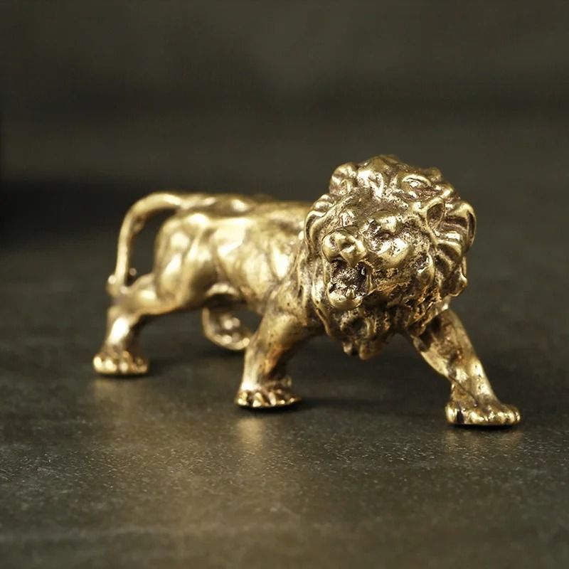 RegalPride Antique Bronze Lion King Statue Mini Brass Sculpture 1
