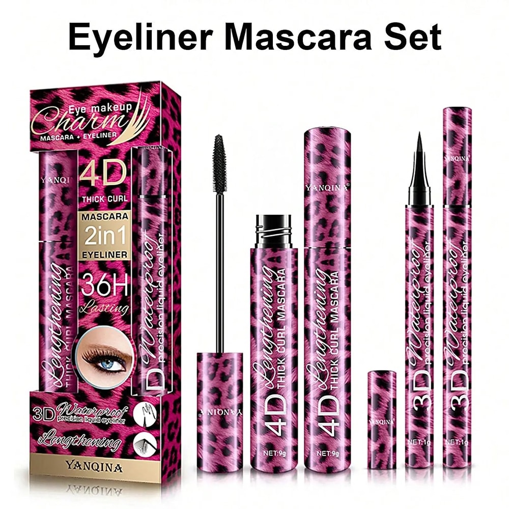 YANQINA GlamEyes Waterproof Eyeliner And Mascara Set 0