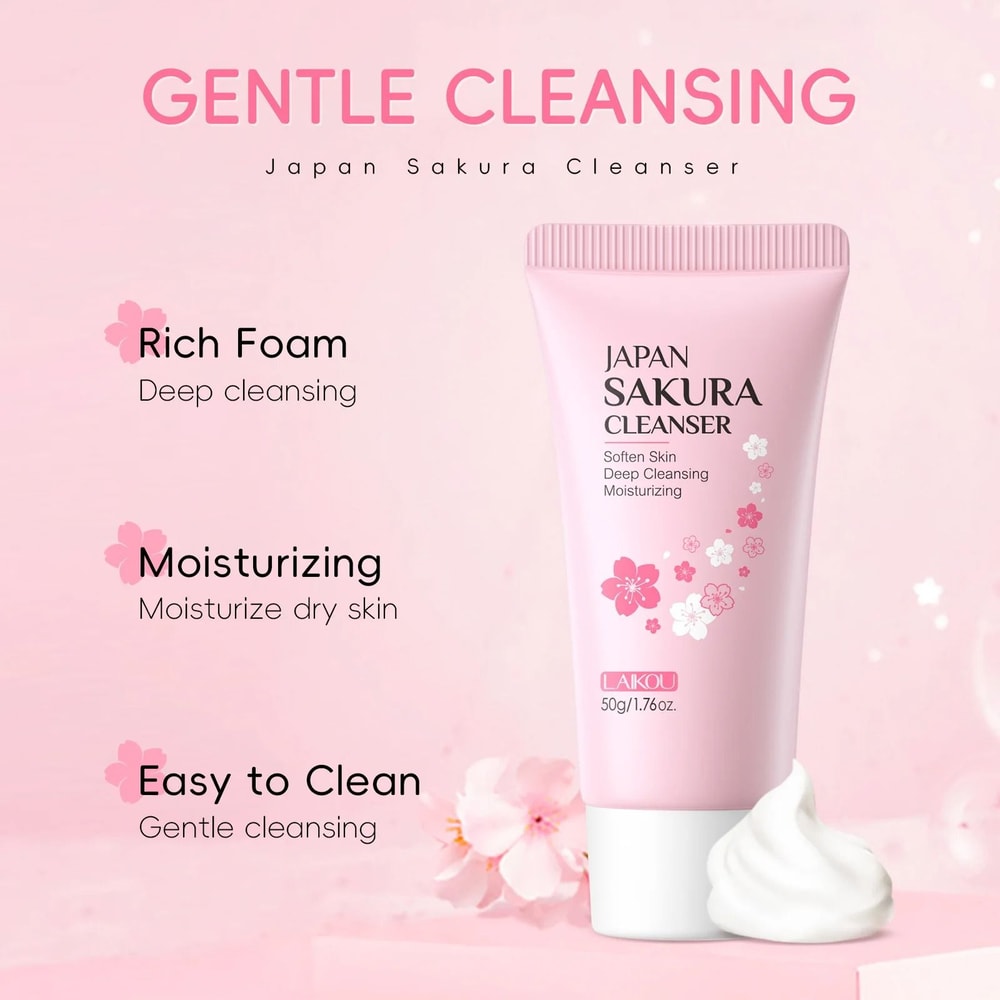 LAIKOU Sakura Gentle Facial Cleanser For Oil Control And Pore Care 3