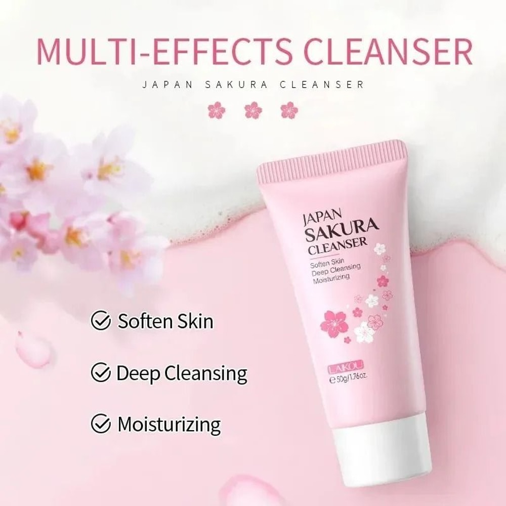 LAIKOU Sakura Gentle Facial Cleanser For Oil Control And Pore Care 6