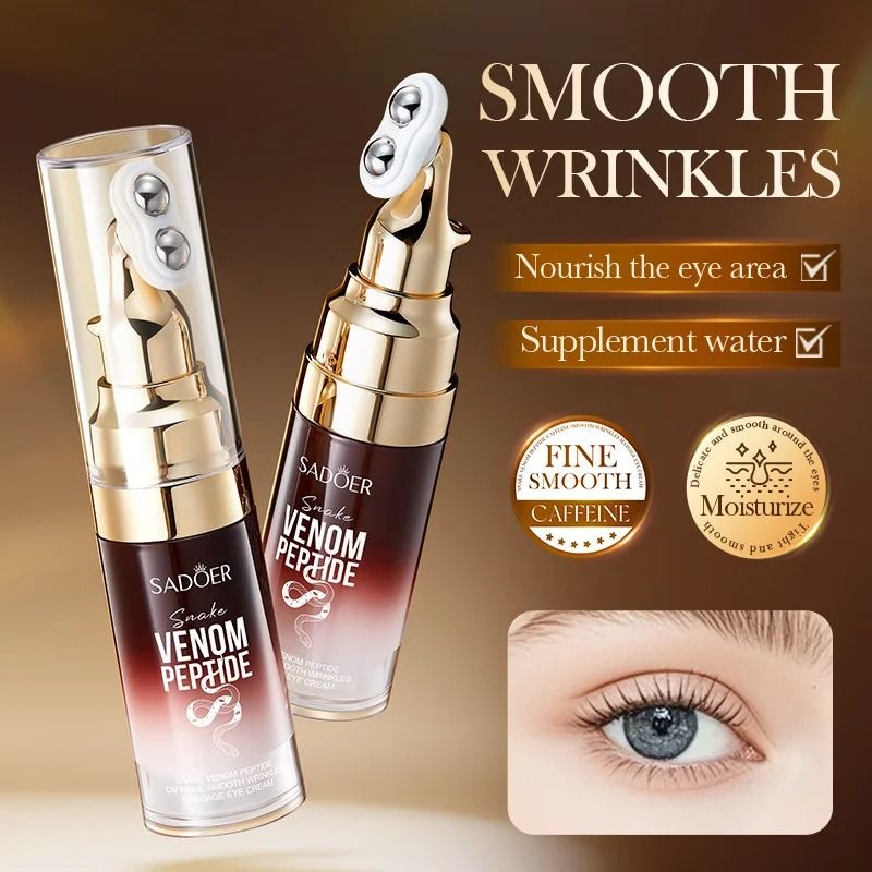 Snake Venom Caffeine Eye Serum With Roller Ball For Wrinkle And Puffiness Care 3