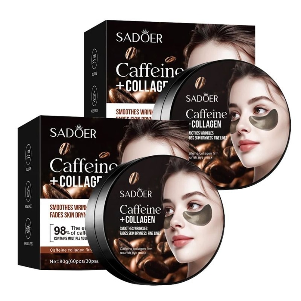SADOER Caffeine Collagen Eye Mask 60pcs For Dark Circles And Wrinkle Care 3