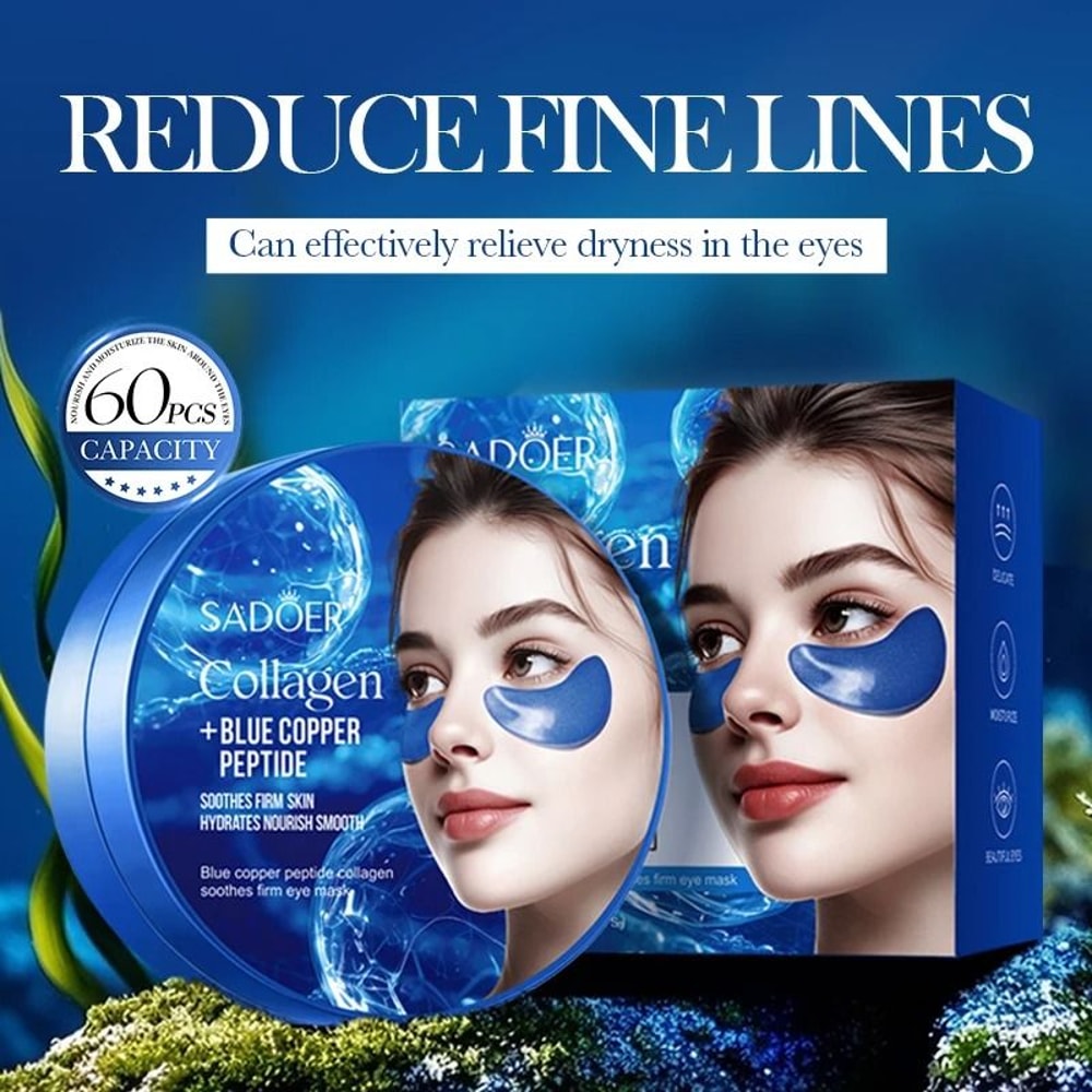 SADOER Caffeine Collagen Eye Mask 60pcs For Dark Circles And Wrinkle Care 8