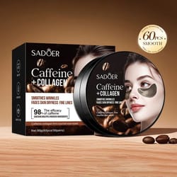 sadoer caffeine collagen eye mask 60pcs for dark circles and wrinkle care