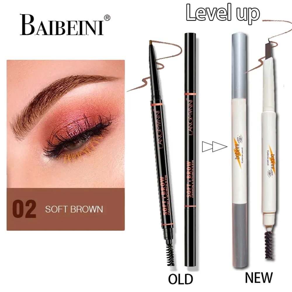 Thin Head Waterproof Double Ended Eyebrow Pencil With Brush 0