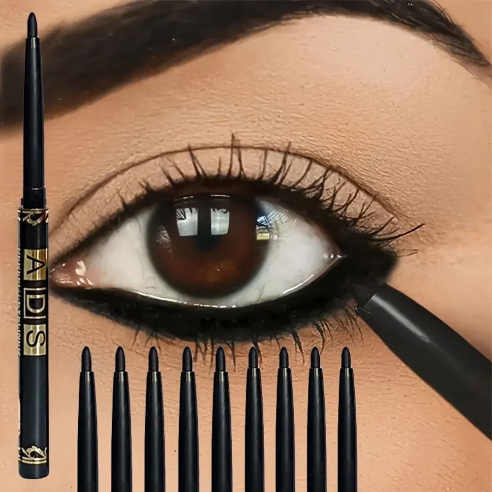 Long Lasting Waterproof Black Eyeliner Pencil Set 2