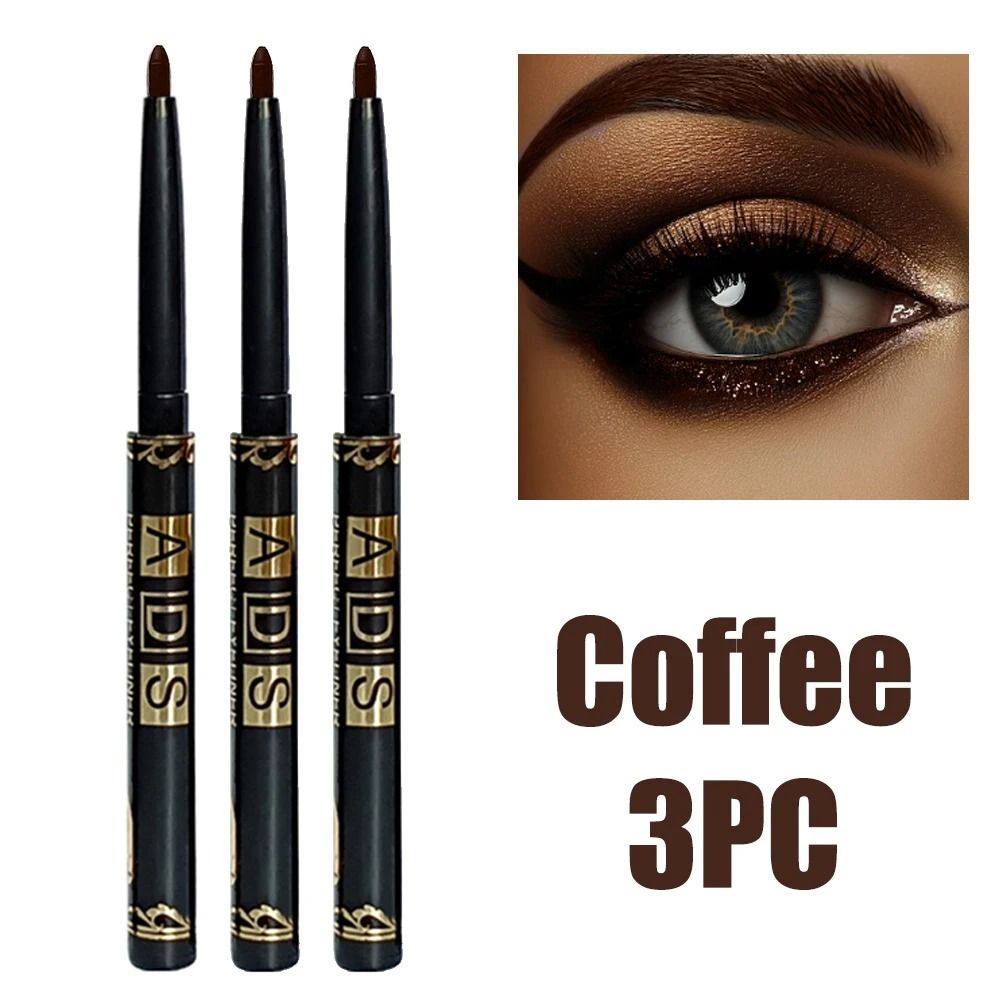 2Pcs Waterproof Black And Brown Eyeliner Pencil Set 4