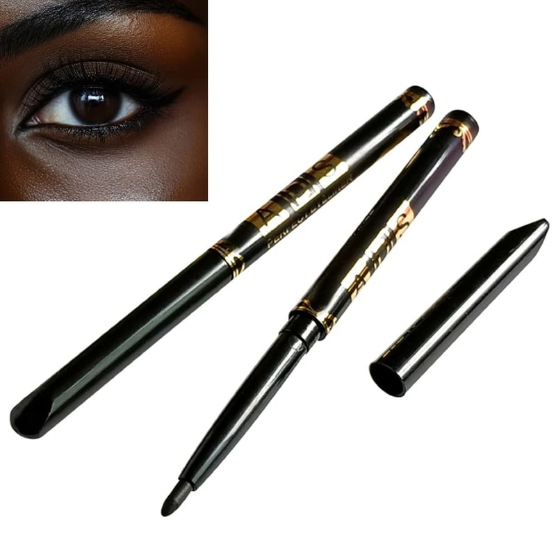2Pcs Waterproof Black And Brown Eyeliner Pencil Set 10