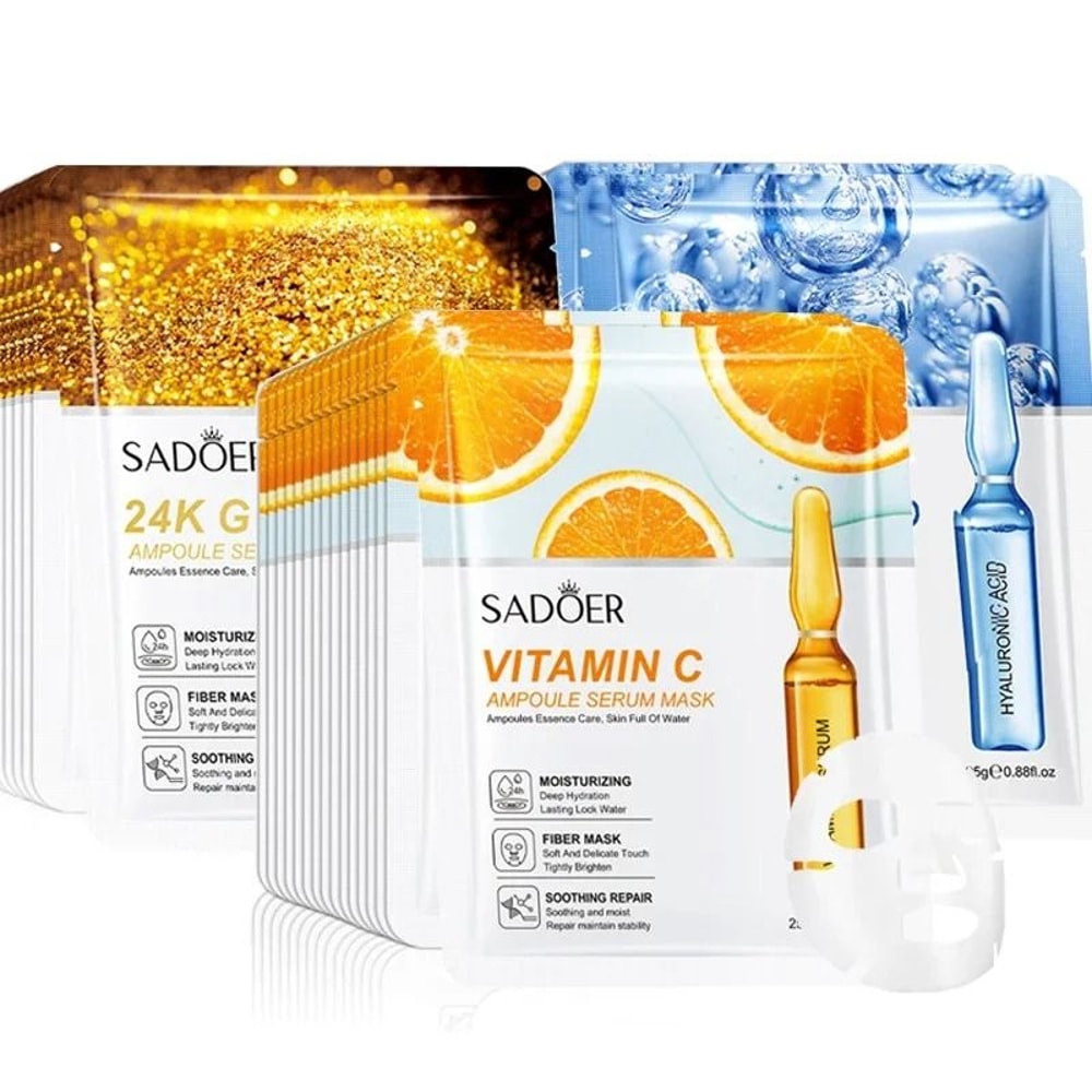 24K Gold Hyaluronic Acid Firming And Moisturizing Face Mask 15pcs 5