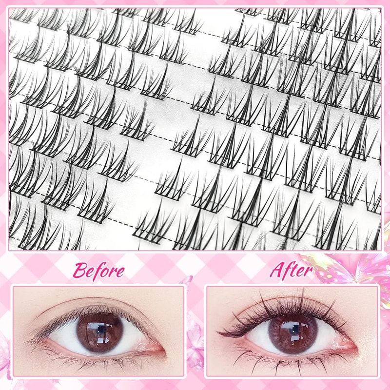Natural C Curl Cluster False Eyelashes 320 Pieces Lightweight Reusable Lashes 5