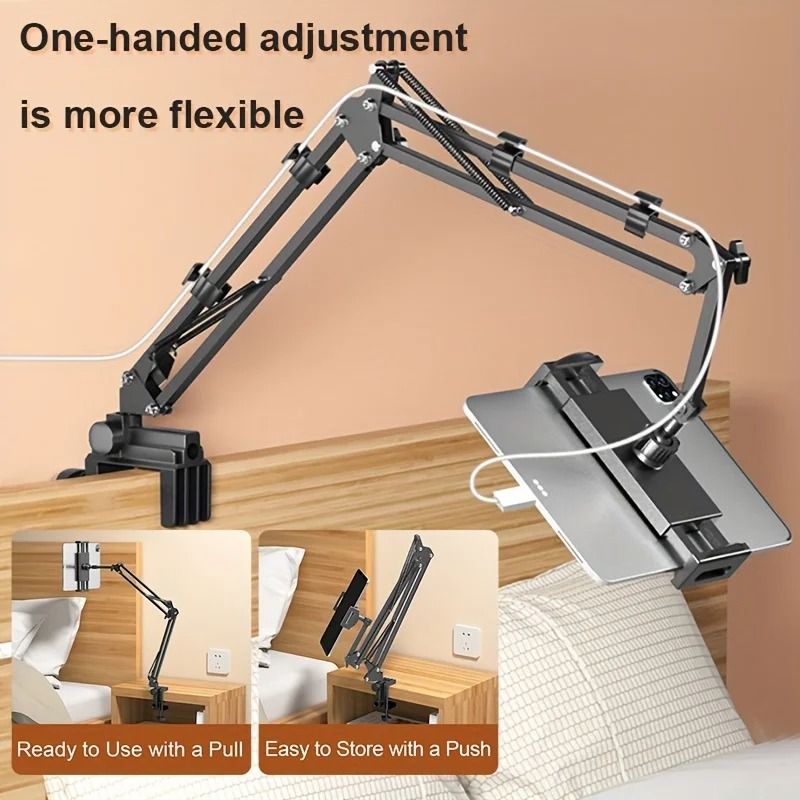 Adjustable Bed Tablet Holder With Rotatable Long Arm Clamp Mount 7