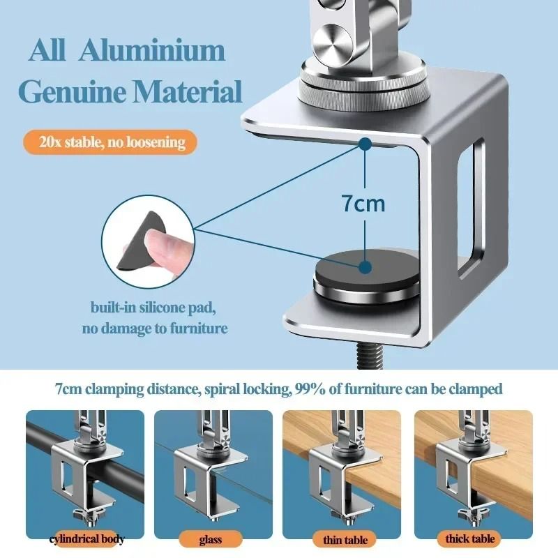 Eary Adjustable Laptop Arm Mount With 360 Rotating Desk Stand 5