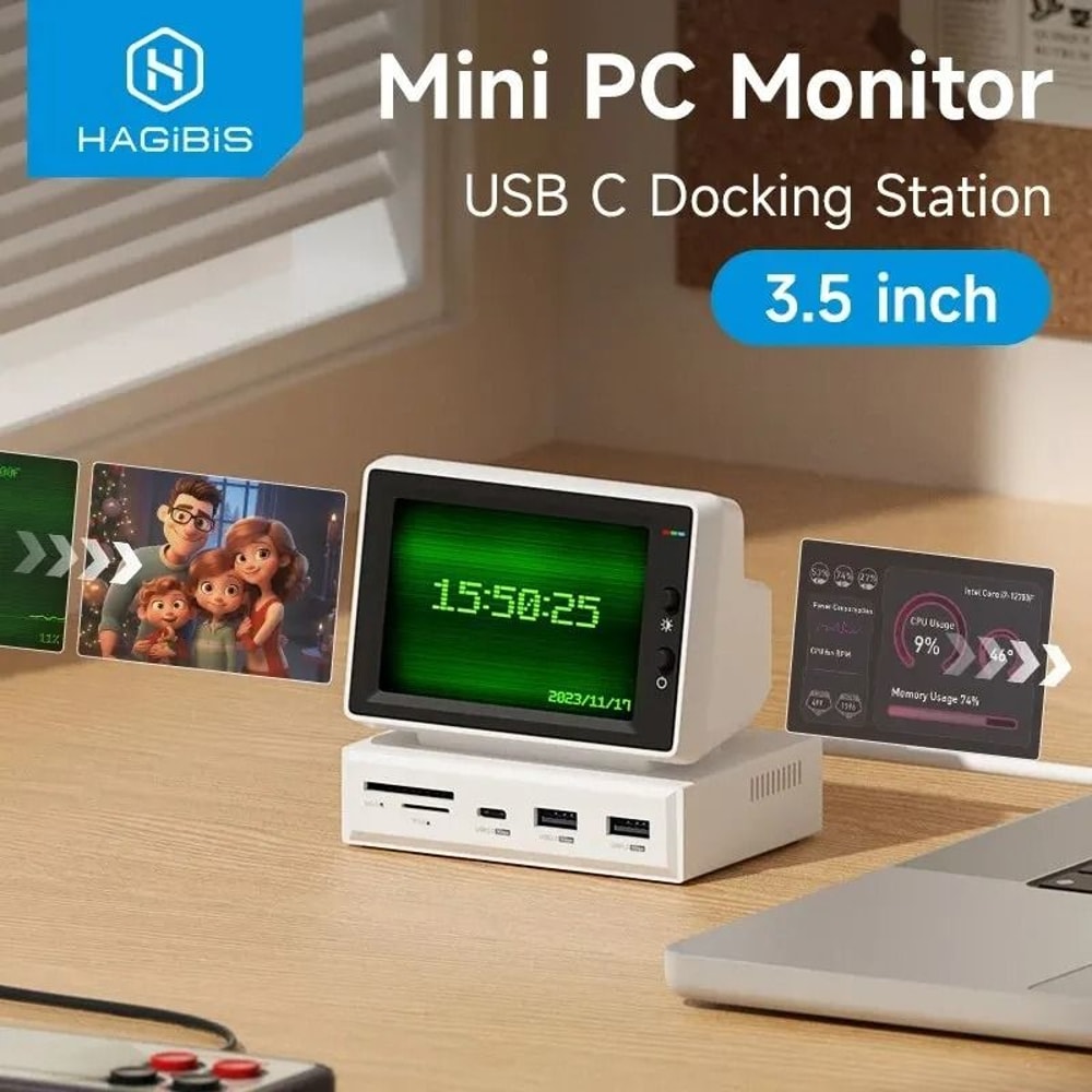 Hagibis 35 Inch IPS Mini PC System Monitor Display With USB C Hub 2