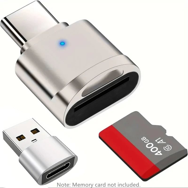 Zinc Alloy USB C SD And TF Card Reader With USB Adapter 1