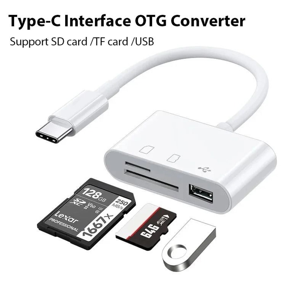 USB C Multi Card Reader Adapter For TF CF And SD Memory Cards 2