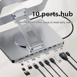 blueendless 10 in 1 ipad holder docking station with 4k usb c hub