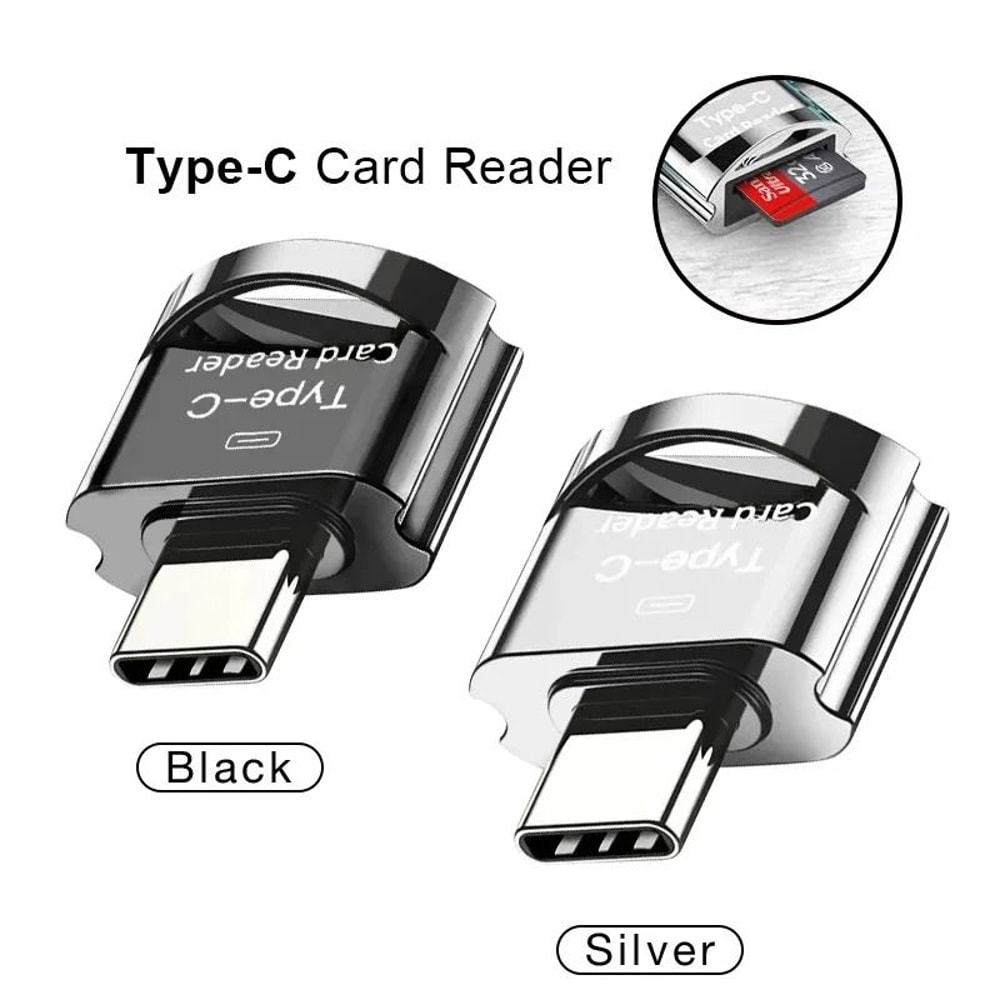 Mini USB C TF Card Reader Plug And Play OTG Adapter 0