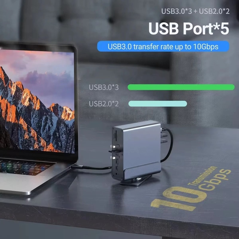 15 In 1 USB C Docking Station With 4K HDMI And DisplayPort 6