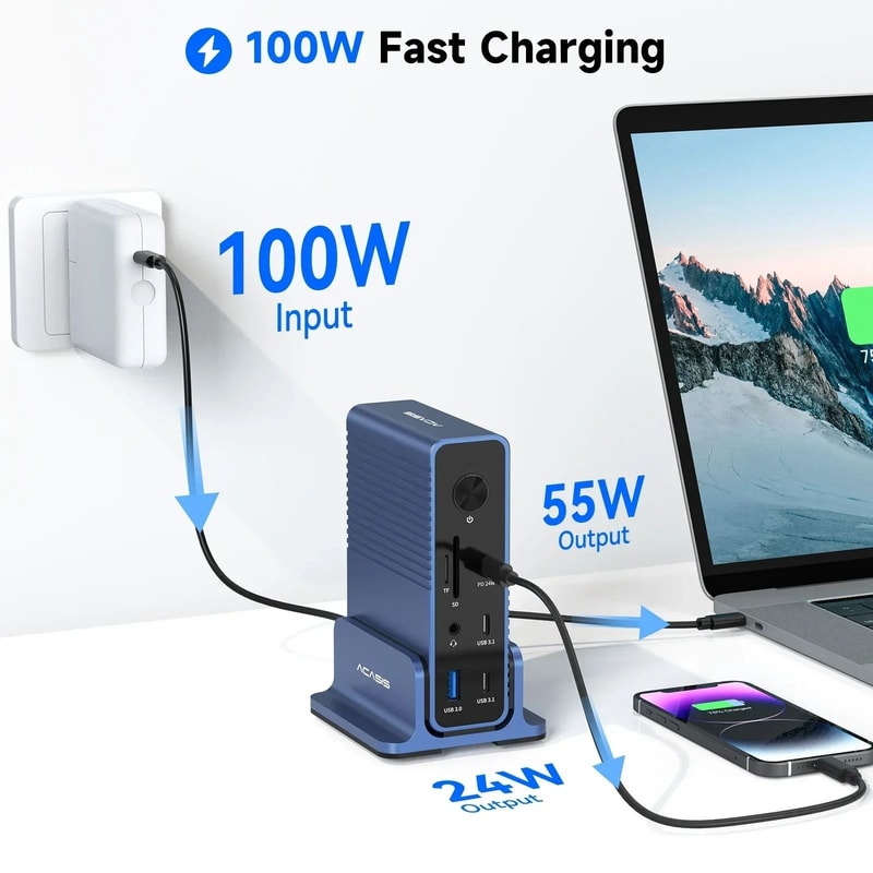 Acasis 15 In 1 USB C Docking Station With Triple 4K Display 6