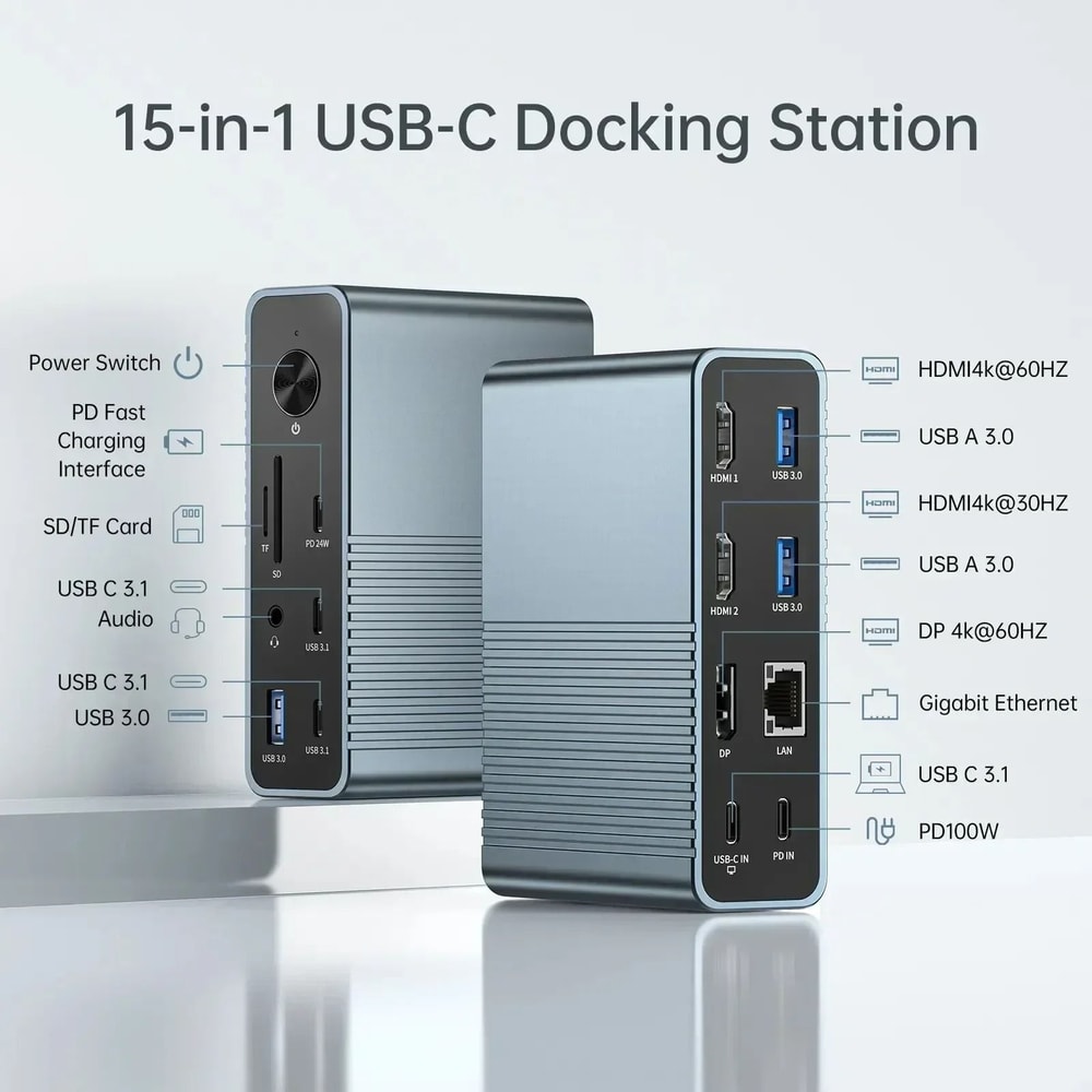 Acasis 15 In 1 USB C Docking Station With Triple 4K Display 9