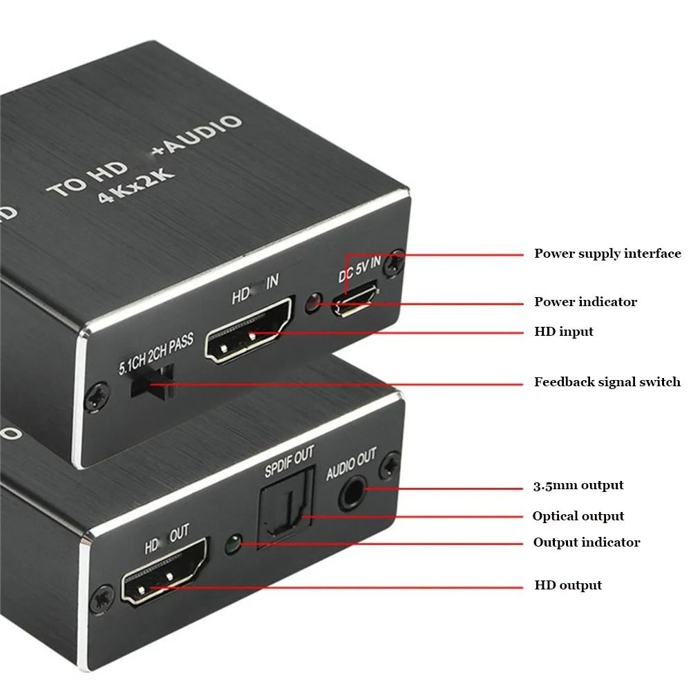 4K HDMI Audio Extractor With 35mm Stereo Output Adapter 3