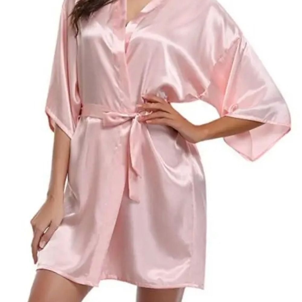 Silk Kimono Robe Satin Bridesmaid Bathrobe For Women 0