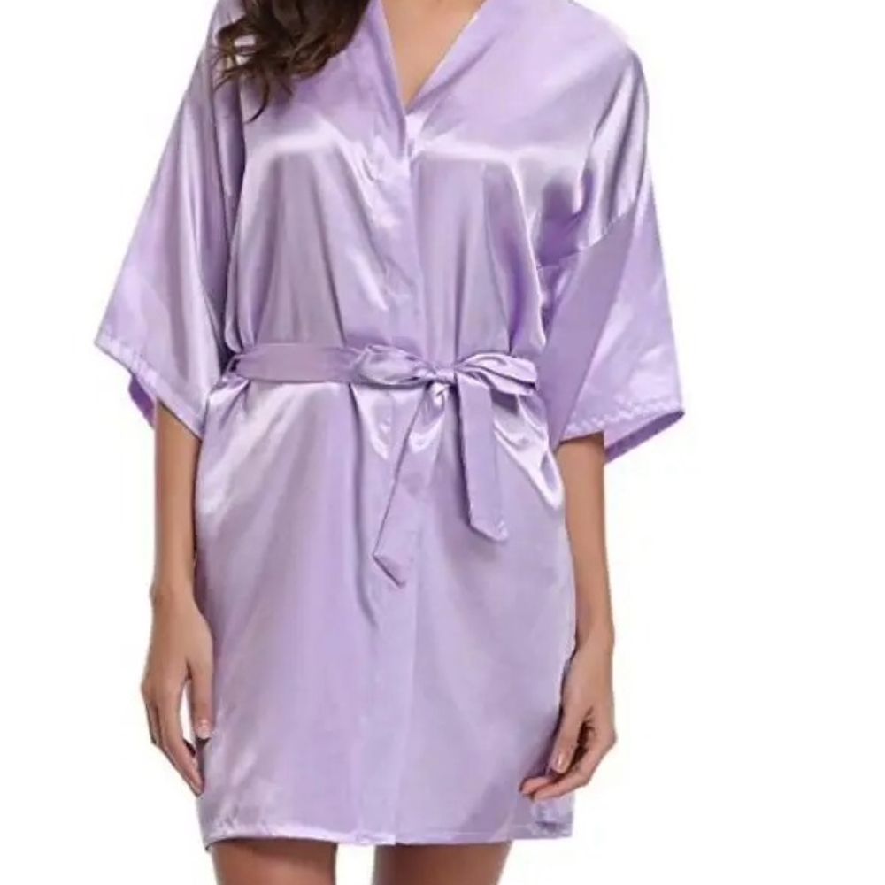 Silk Kimono Robe Satin Bridesmaid Bathrobe For Women 9