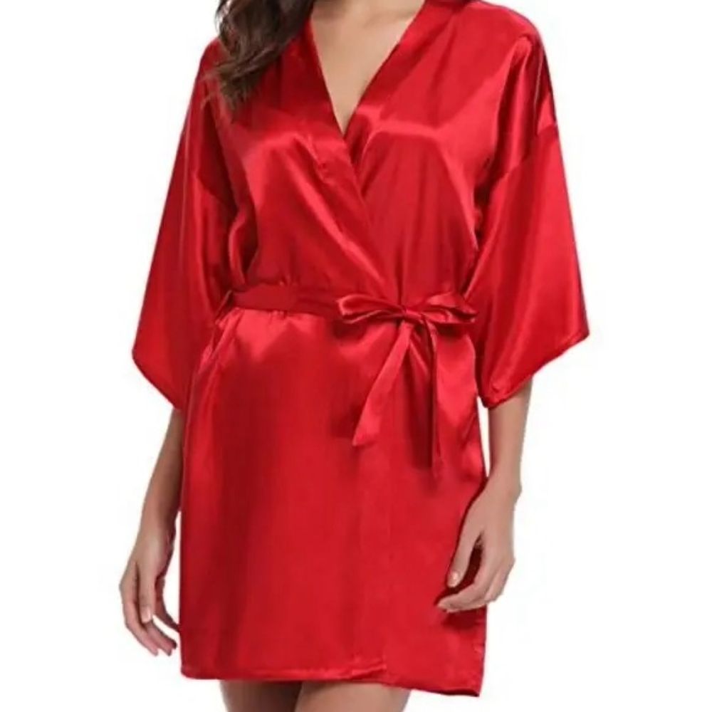 Silk Kimono Robe Satin Bridesmaid Bathrobe For Women 8