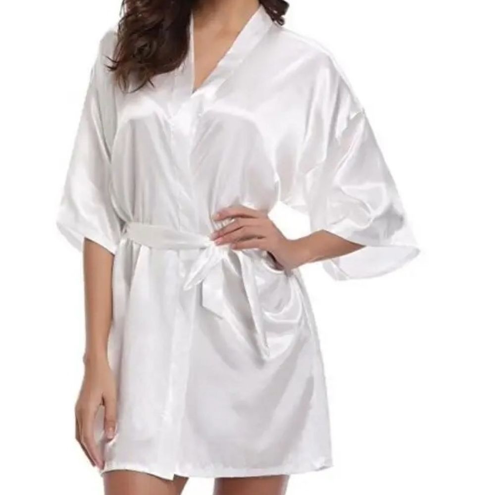 Silk Kimono Robe Satin Bridesmaid Bathrobe For Women 7
