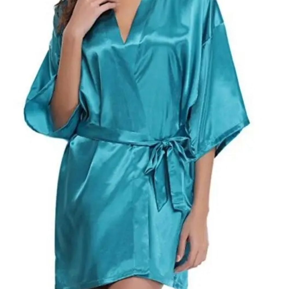 Silk Kimono Robe Satin Bridesmaid Bathrobe For Women 1