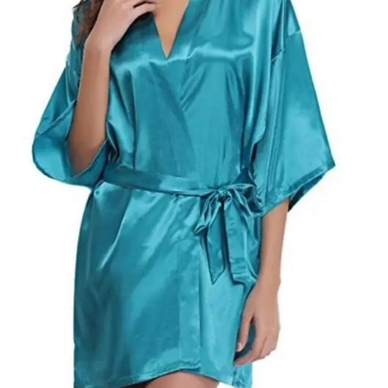 Silk Kimono Robe Satin Bridesmaid Bathrobe For Women 1