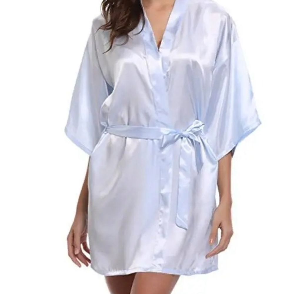 Silk Kimono Robe Satin Bridesmaid Bathrobe For Women 4