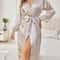 Elegant Floral Silk Robe For Women Loose Fit Long Sleeve Loungewear 5