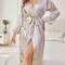 Elegant Floral Silk Robe For Women Loose Fit Long Sleeve Loungewear 5