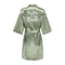 Grass Green Satin Bride And Bridesmaid Short Robe For Wedding Party 5