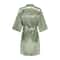 Grass Green Satin Bride And Bridesmaid Short Robe For Wedding Party 2