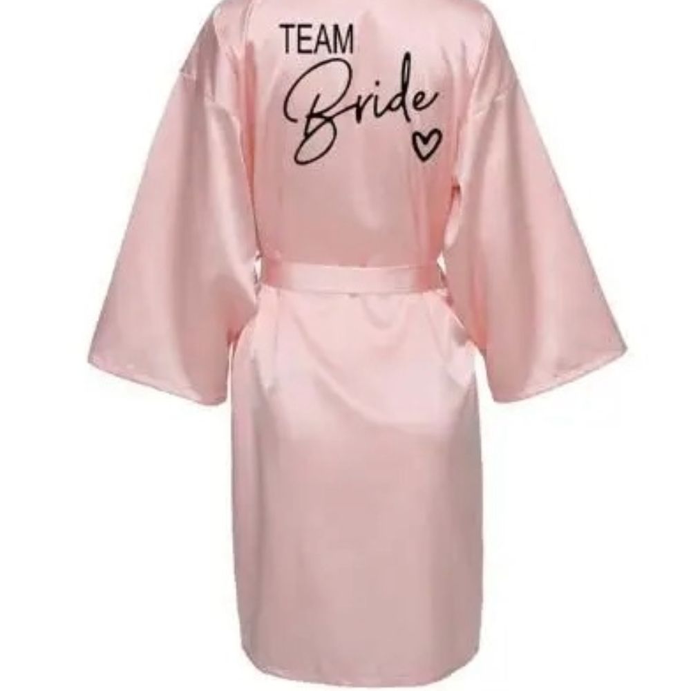 Team Bride Satin Kimono Robe For Wedding Party 9